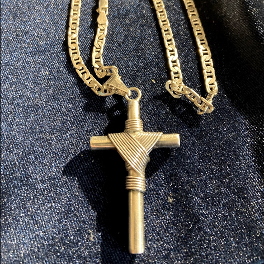 Sterling Silver cross and sterling silver chain from Italy